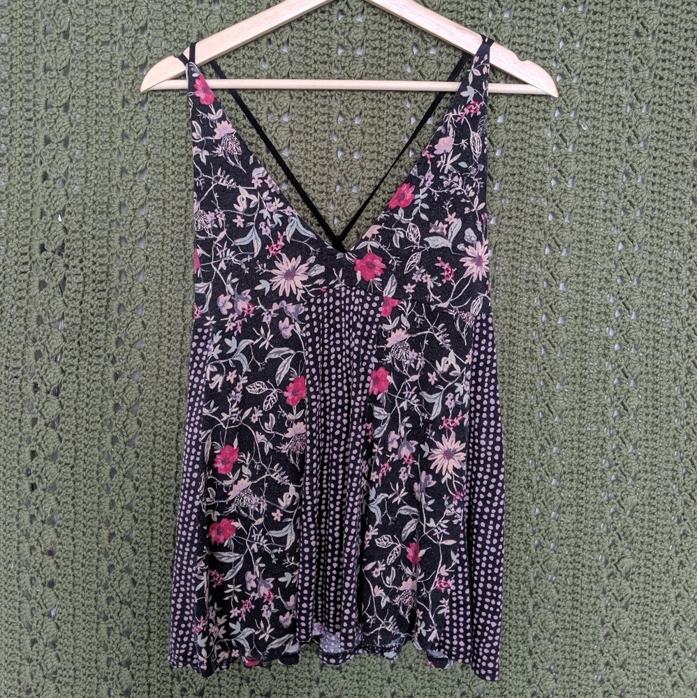 Kinchi Blue Floral Tank Top